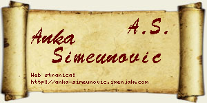 Anka Simeunović vizit kartica